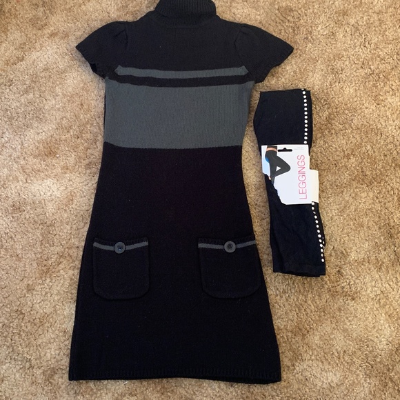 Pre-owned early 2000s MAX Rave Sweater Dress & black studded Leggings - SIZE S - Picture 1 of 12